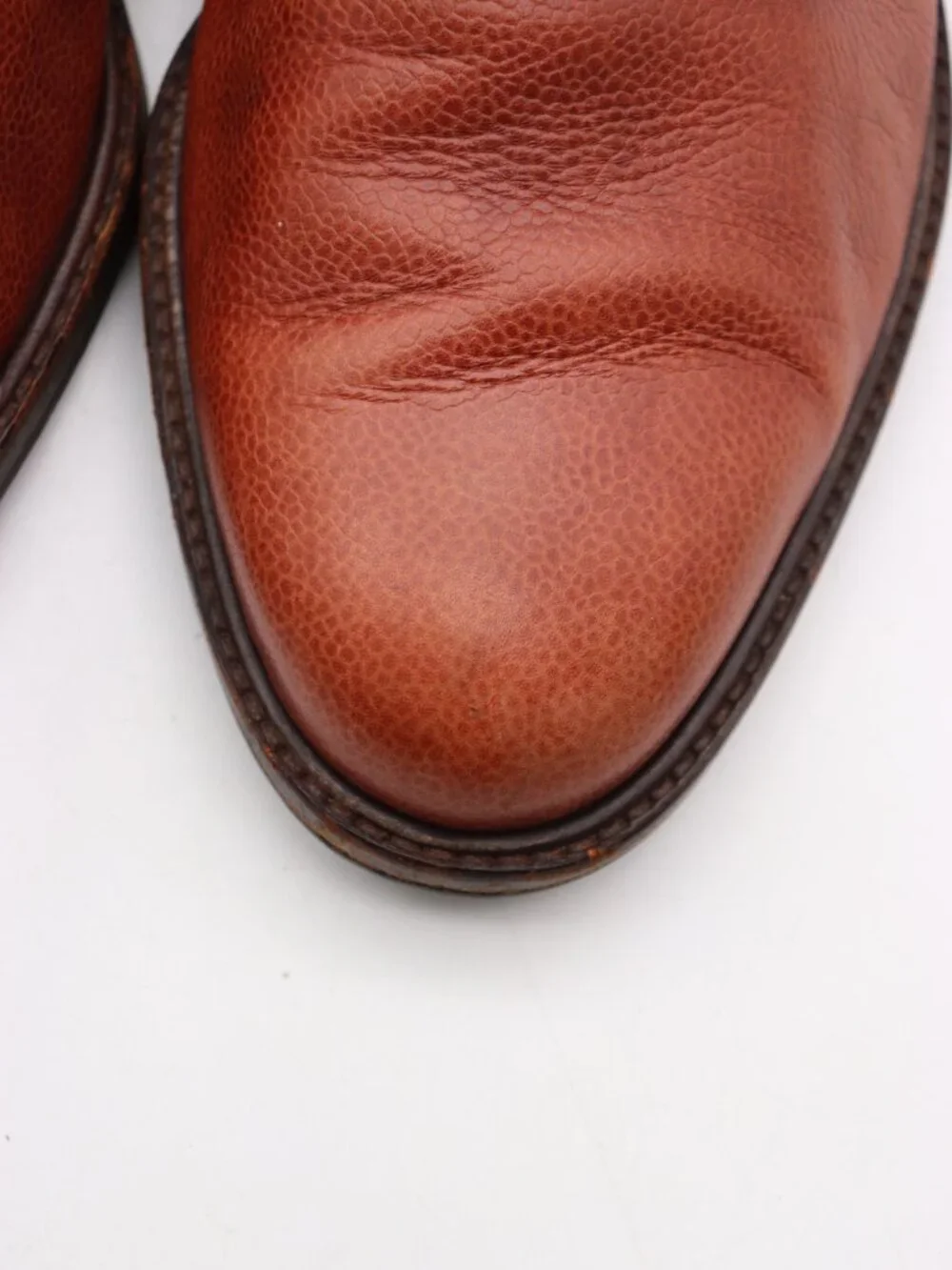 Salvatore Ferragamo Studio Men's 9 D Brown Pebbled Leather Oxford Lace-Up Shoes